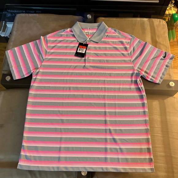 Early 2000s Nike Golf Polo PGA Stripes Size Large - Picture 1 of 4